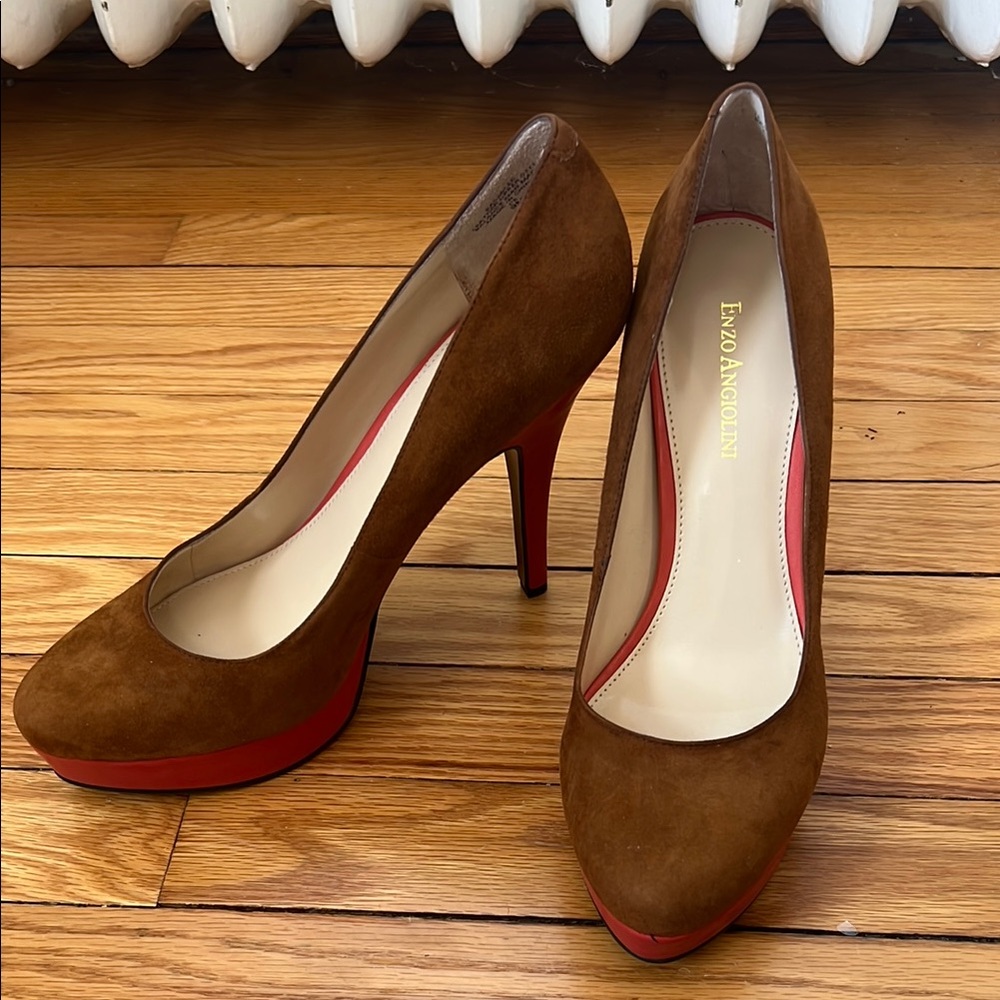 Enzo Angiolini Brown and Red Women's Heels